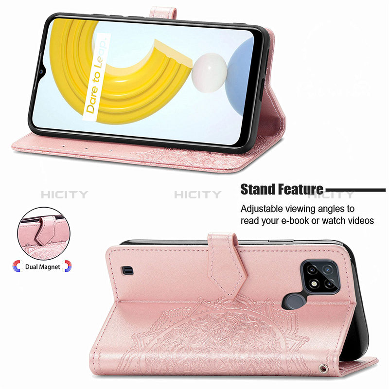 Coque Portefeuille Motif Fantaisie Livre Cuir Etui Clapet pour Realme C21Y Plus