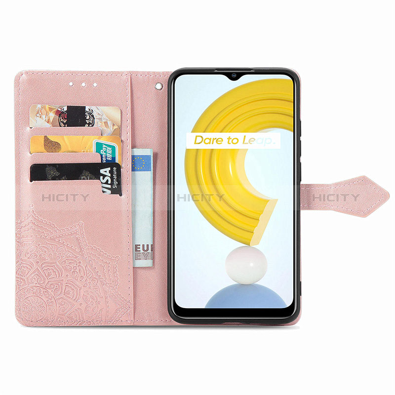 Coque Portefeuille Motif Fantaisie Livre Cuir Etui Clapet pour Realme C25Y India Plus