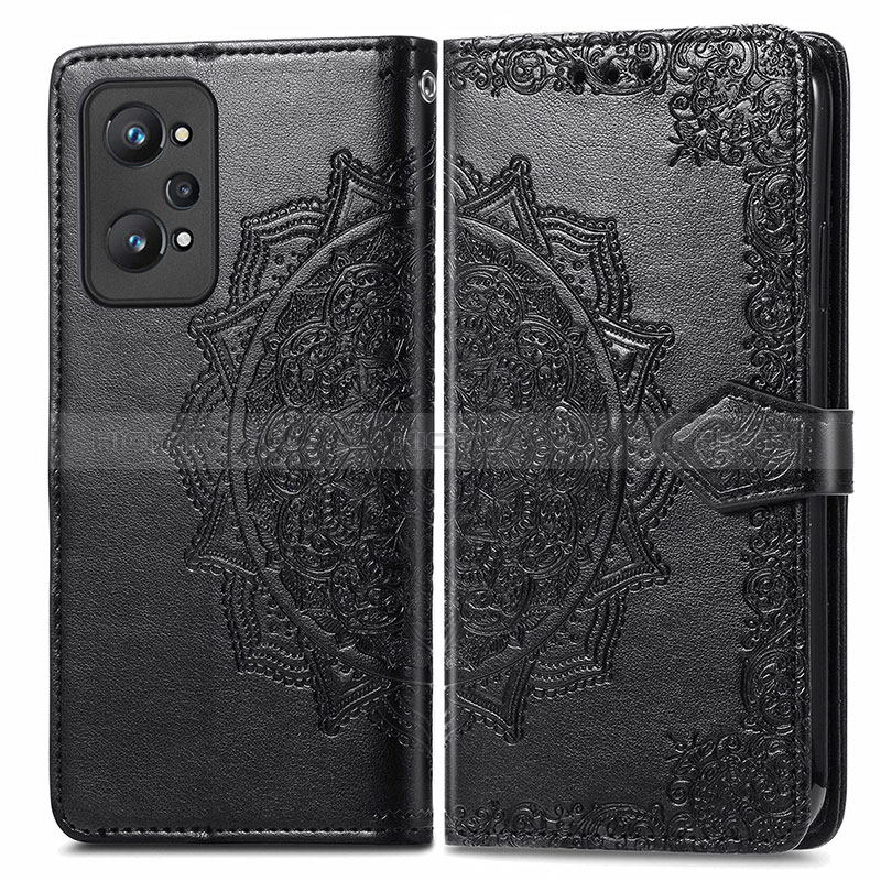 Coque Portefeuille Motif Fantaisie Livre Cuir Etui Clapet pour Realme GT Neo2 5G Noir Plus