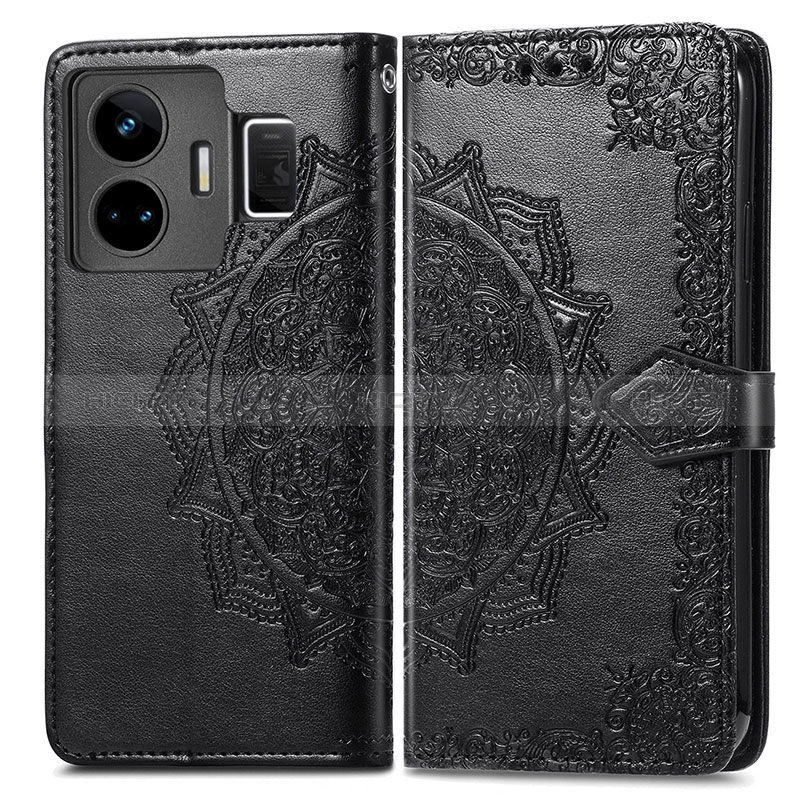 Coque Portefeuille Motif Fantaisie Livre Cuir Etui Clapet pour Realme GT Neo5 240W 5G Noir Plus