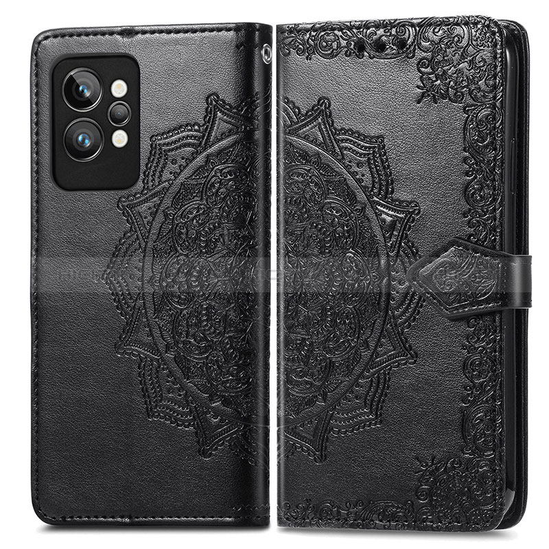 Coque Portefeuille Motif Fantaisie Livre Cuir Etui Clapet pour Realme GT2 Pro 5G Noir Plus