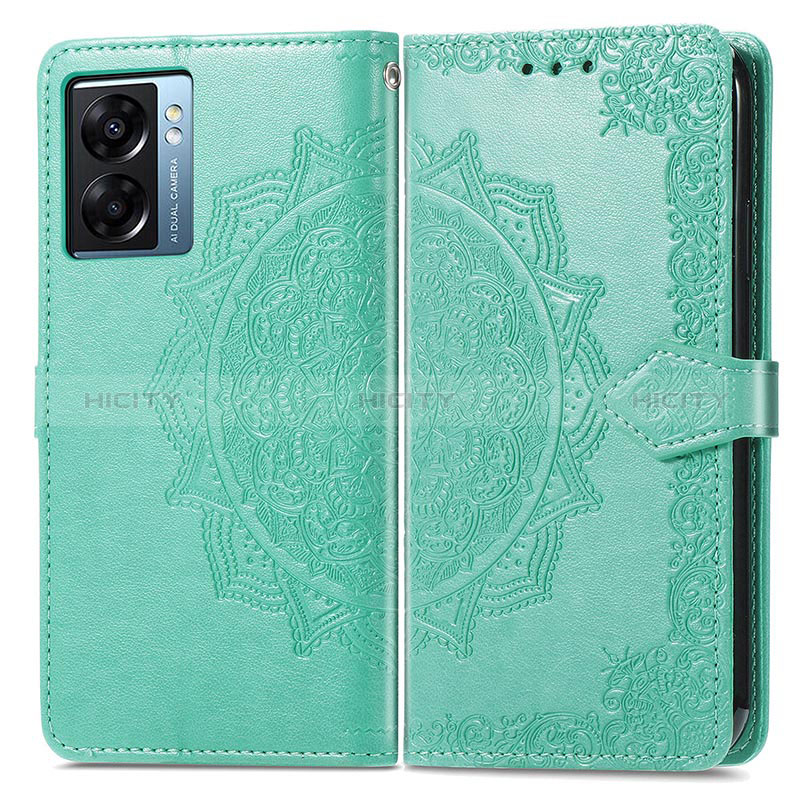 Coque Portefeuille Motif Fantaisie Livre Cuir Etui Clapet pour Realme Q5i 5G Vert Plus