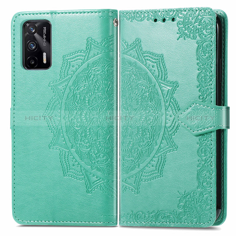 Coque Portefeuille Motif Fantaisie Livre Cuir Etui Clapet pour Realme X7 Max 5G Vert Plus