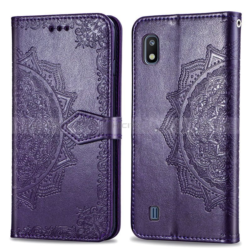 Coque Portefeuille Motif Fantaisie Livre Cuir Etui Clapet pour Samsung Galaxy A10 Violet Plus