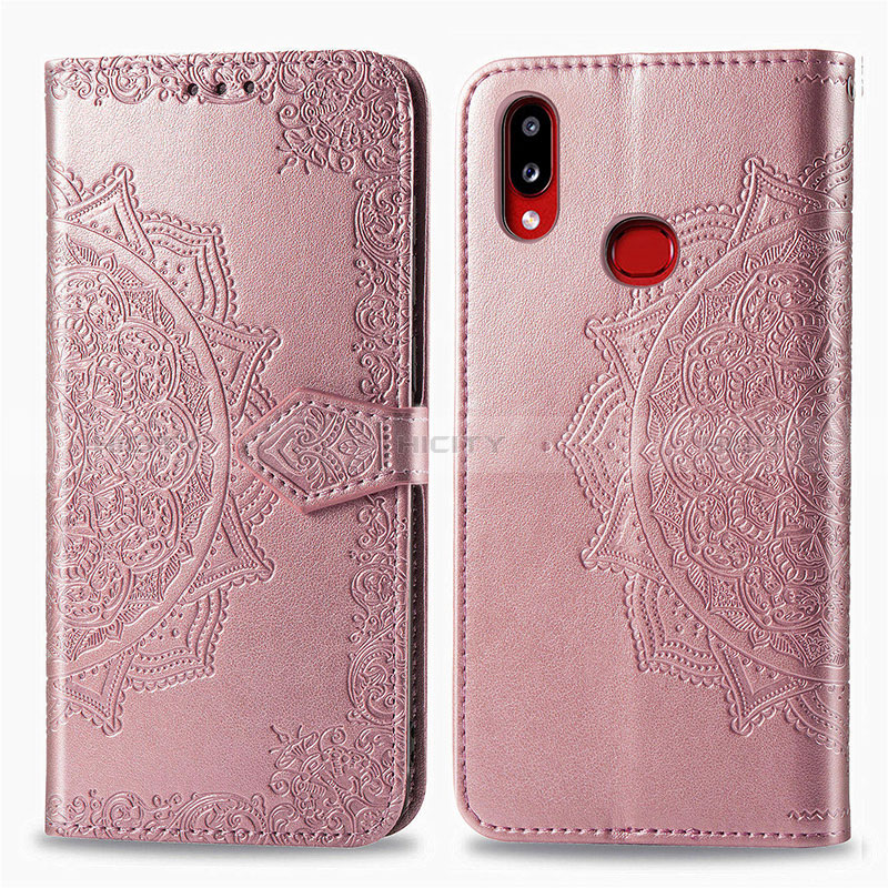 Coque Portefeuille Motif Fantaisie Livre Cuir Etui Clapet pour Samsung Galaxy A10s Or Rose Plus