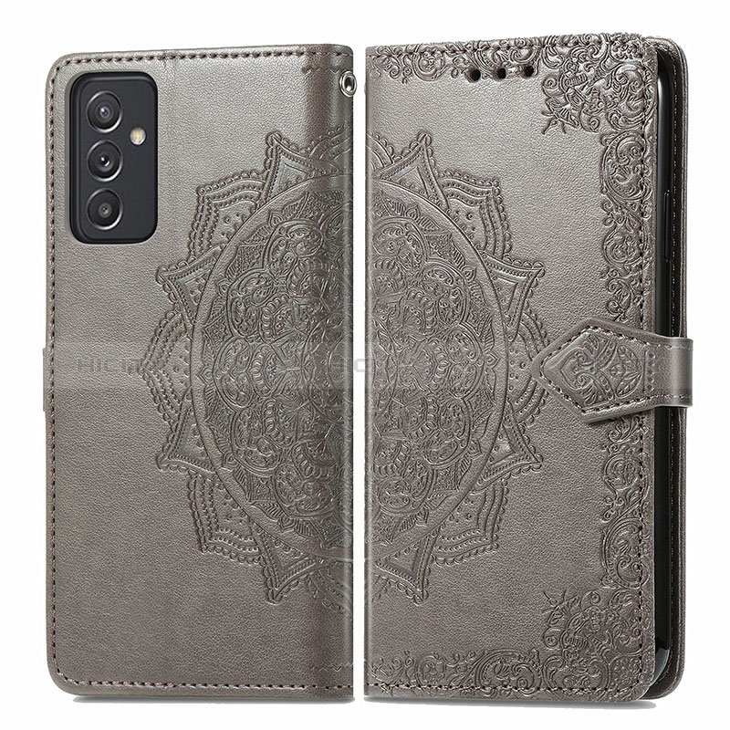 Coque Portefeuille Motif Fantaisie Livre Cuir Etui Clapet pour Samsung Galaxy A15 4G Gris Plus