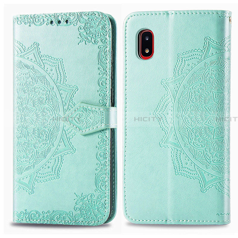 Coque Portefeuille Motif Fantaisie Livre Cuir Etui Clapet pour Samsung Galaxy A20 SC-02M SCV46 Vert Plus