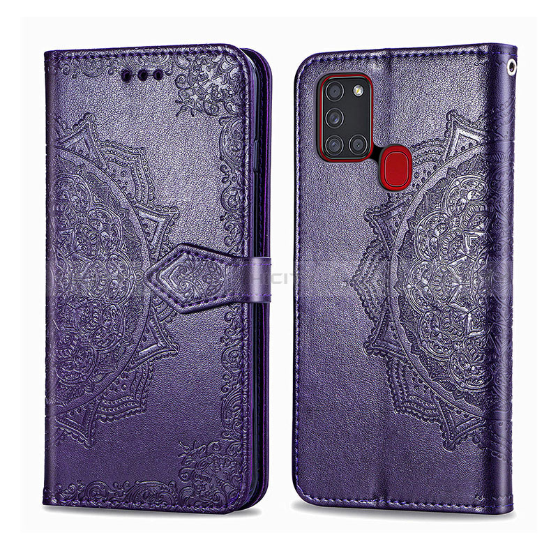 Coque Portefeuille Motif Fantaisie Livre Cuir Etui Clapet pour Samsung Galaxy A21s Plus