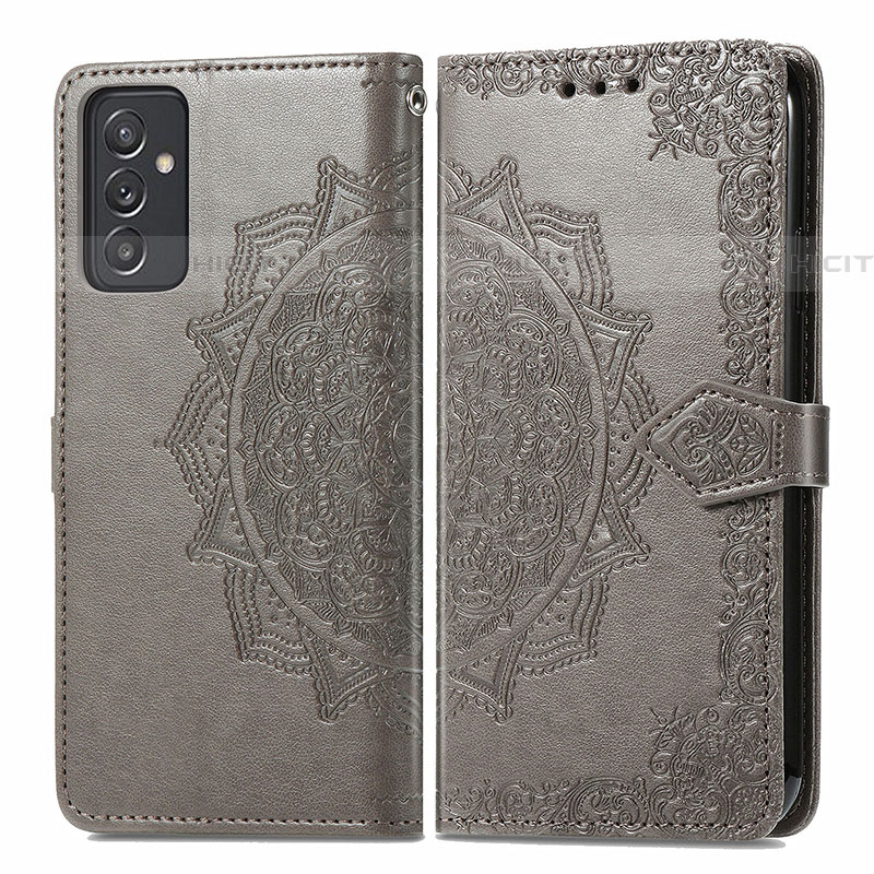 Coque Portefeuille Motif Fantaisie Livre Cuir Etui Clapet pour Samsung Galaxy A24 4G Gris Plus