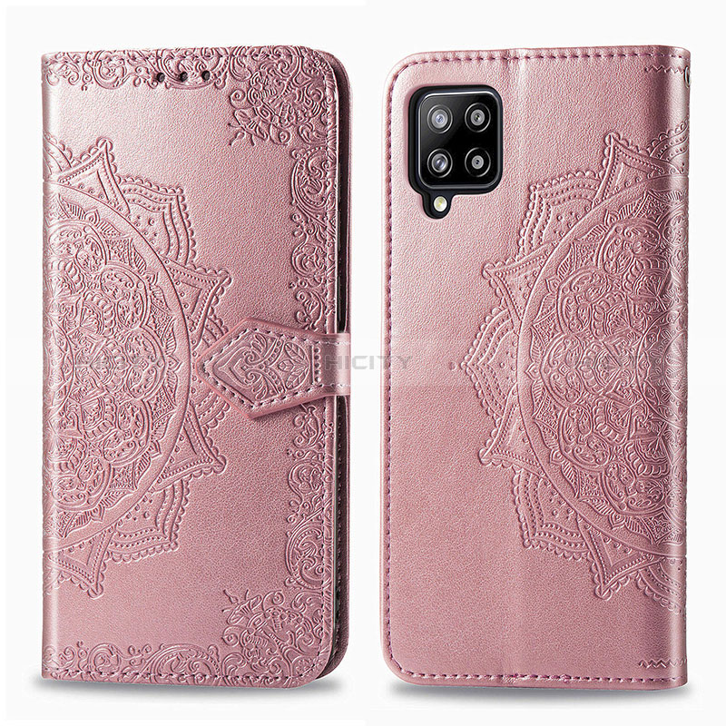 Coque Portefeuille Motif Fantaisie Livre Cuir Etui Clapet pour Samsung Galaxy A42 5G Or Rose Plus