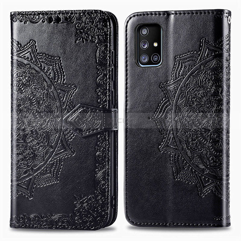 Coque Portefeuille Motif Fantaisie Livre Cuir Etui Clapet pour Samsung Galaxy A51 5G Noir Plus