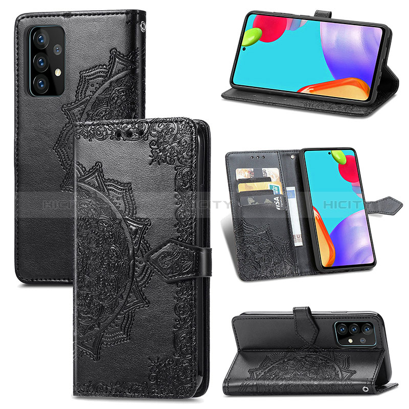 Coque Portefeuille Motif Fantaisie Livre Cuir Etui Clapet pour Samsung Galaxy A52s 5G Plus