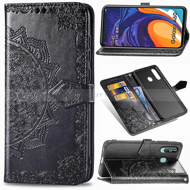 Coque Portefeuille Motif Fantaisie Livre Cuir Etui Clapet pour Samsung Galaxy A60 Plus