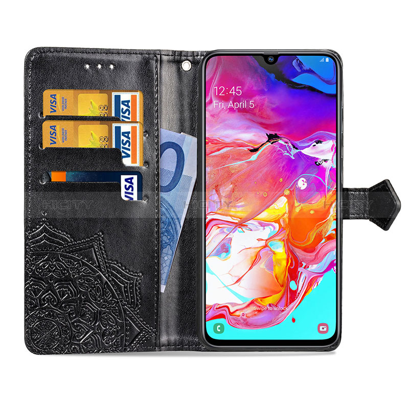 Coque Portefeuille Motif Fantaisie Livre Cuir Etui Clapet pour Samsung Galaxy A70S Plus