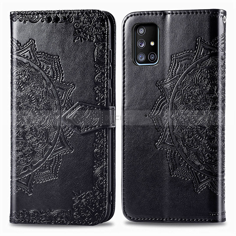 Coque Portefeuille Motif Fantaisie Livre Cuir Etui Clapet pour Samsung Galaxy A71 4G A715 Noir Plus