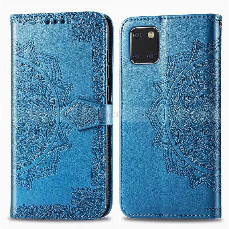 Coque Portefeuille Motif Fantaisie Livre Cuir Etui Clapet pour Samsung Galaxy A81 Bleu Plus