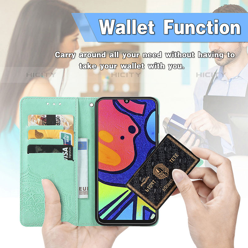 Coque Portefeuille Motif Fantaisie Livre Cuir Etui Clapet pour Samsung Galaxy F41 Plus