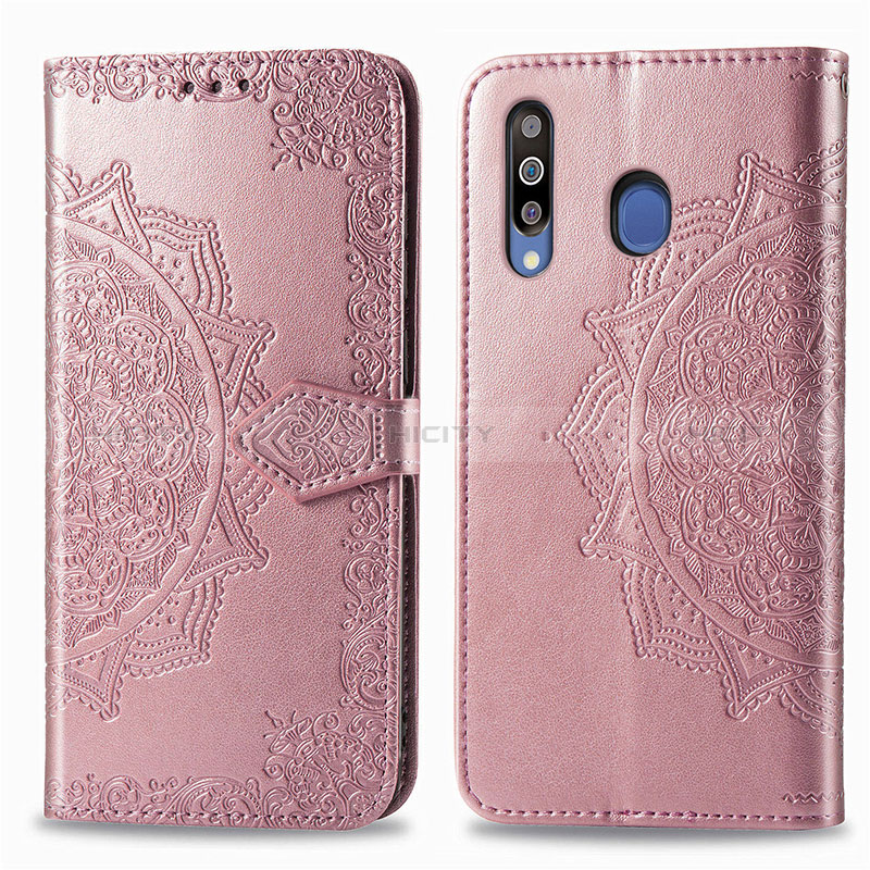 Coque Portefeuille Motif Fantaisie Livre Cuir Etui Clapet pour Samsung Galaxy M30 Or Rose Plus