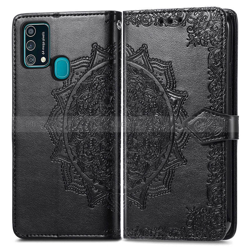 Coque Portefeuille Motif Fantaisie Livre Cuir Etui Clapet pour Samsung Galaxy M31 Noir Plus