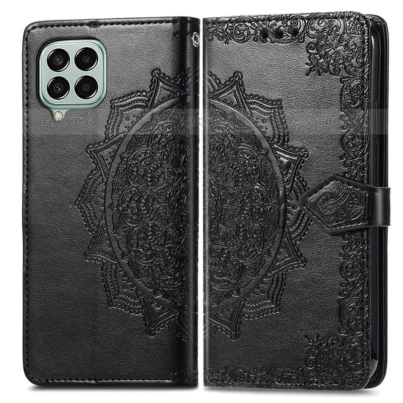 Coque Portefeuille Motif Fantaisie Livre Cuir Etui Clapet pour Samsung Galaxy M33 5G Noir Plus