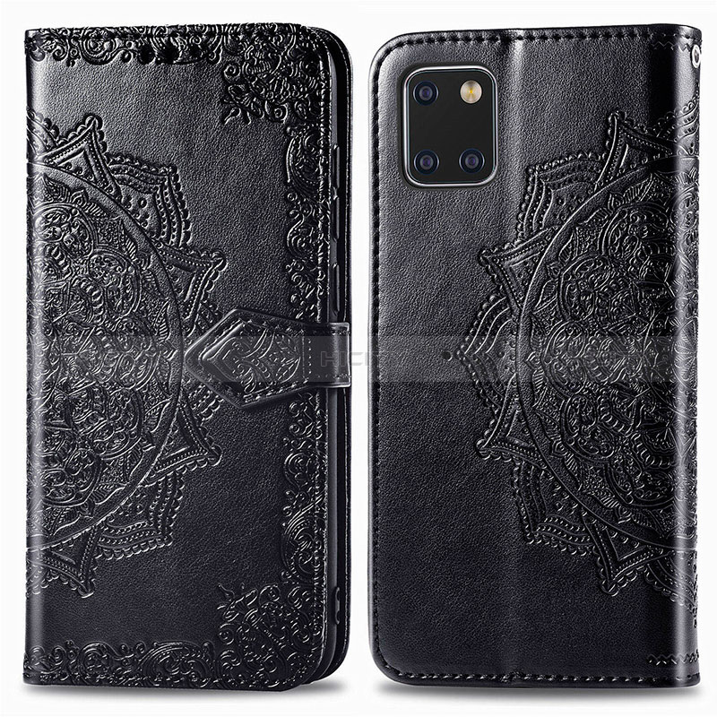 Coque Portefeuille Motif Fantaisie Livre Cuir Etui Clapet pour Samsung Galaxy M60s Noir Plus