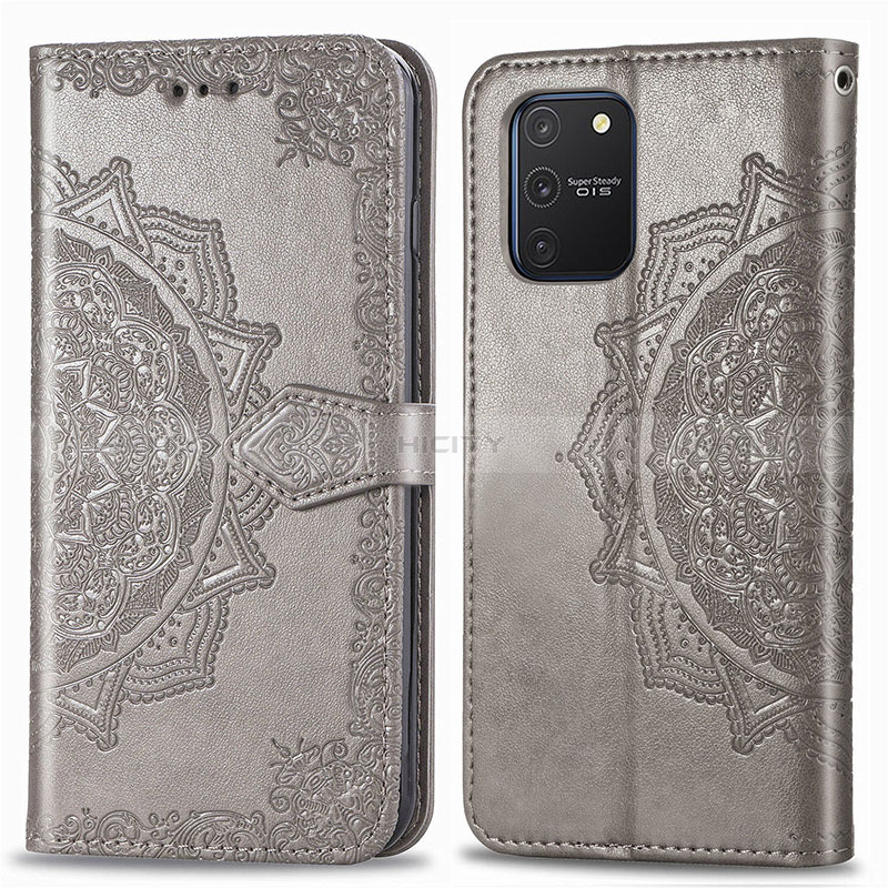 Coque Portefeuille Motif Fantaisie Livre Cuir Etui Clapet pour Samsung Galaxy M80S Gris Plus