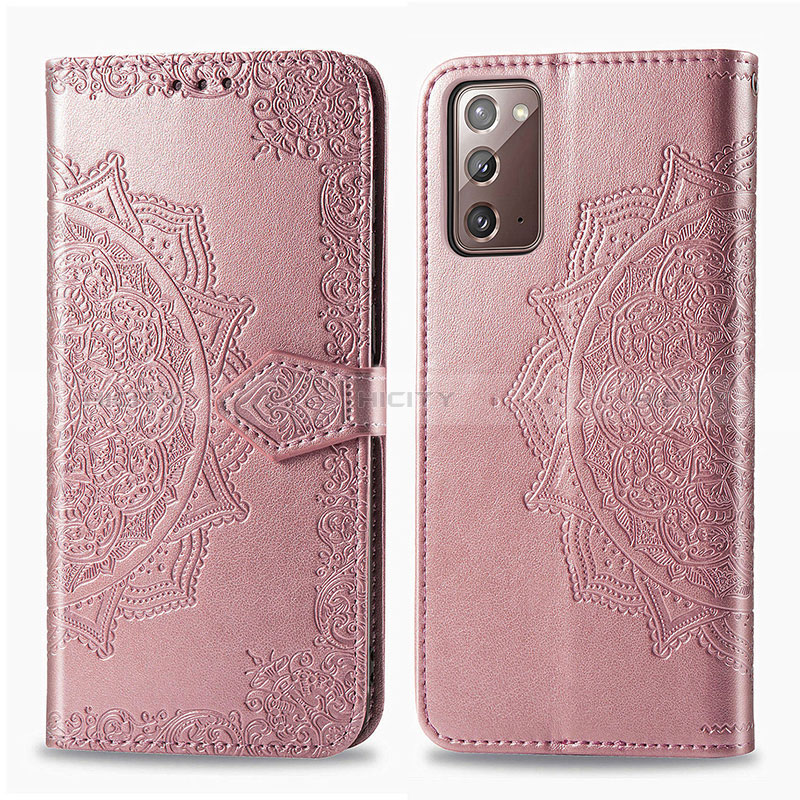 Coque Portefeuille Motif Fantaisie Livre Cuir Etui Clapet pour Samsung Galaxy Note 20 5G Or Rose Plus