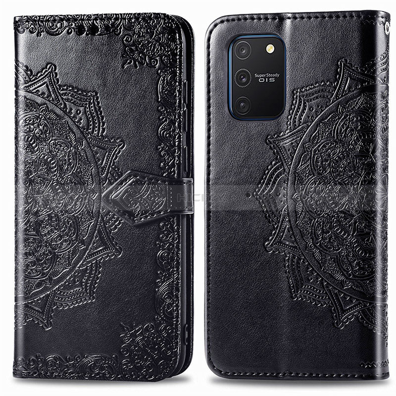 Coque Portefeuille Motif Fantaisie Livre Cuir Etui Clapet pour Samsung Galaxy S10 Lite Noir Plus