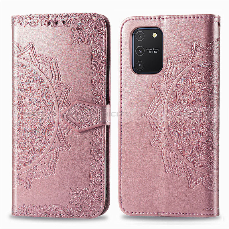 Coque Portefeuille Motif Fantaisie Livre Cuir Etui Clapet pour Samsung Galaxy S10 Lite Or Rose Plus