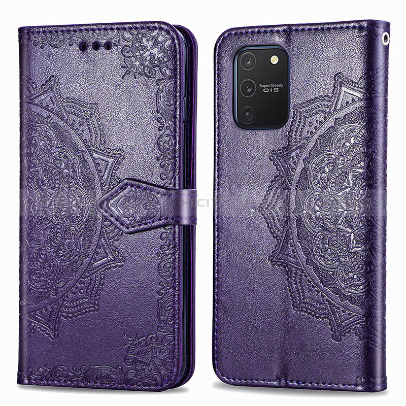 Coque Portefeuille Motif Fantaisie Livre Cuir Etui Clapet pour Samsung Galaxy S10 Lite Violet Plus