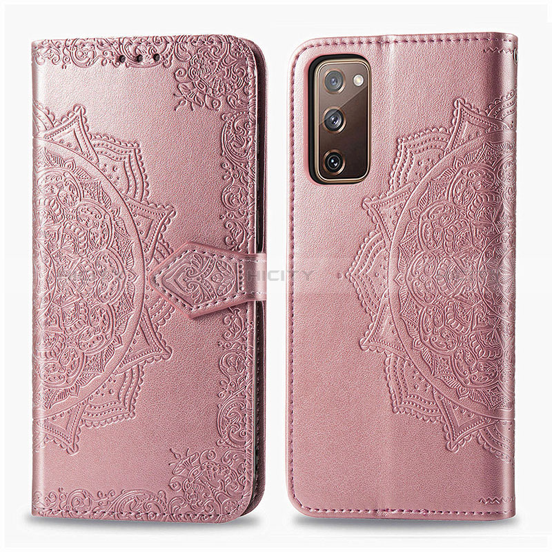 Coque Portefeuille Motif Fantaisie Livre Cuir Etui Clapet pour Samsung Galaxy S20 FE (2022) 5G Or Rose Plus