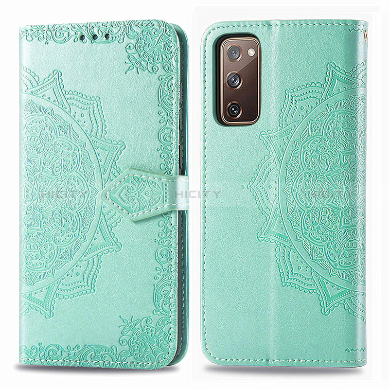 Coque Portefeuille Motif Fantaisie Livre Cuir Etui Clapet pour Samsung Galaxy S20 FE (2022) 5G Vert Plus