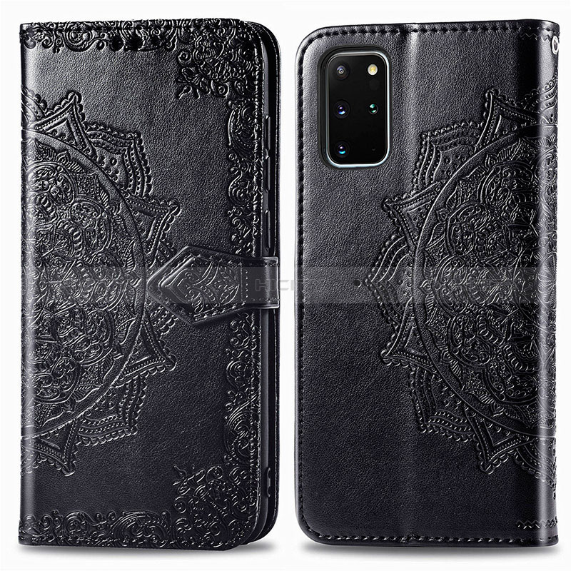 Coque Portefeuille Motif Fantaisie Livre Cuir Etui Clapet pour Samsung Galaxy S20 Plus 5G Noir Plus