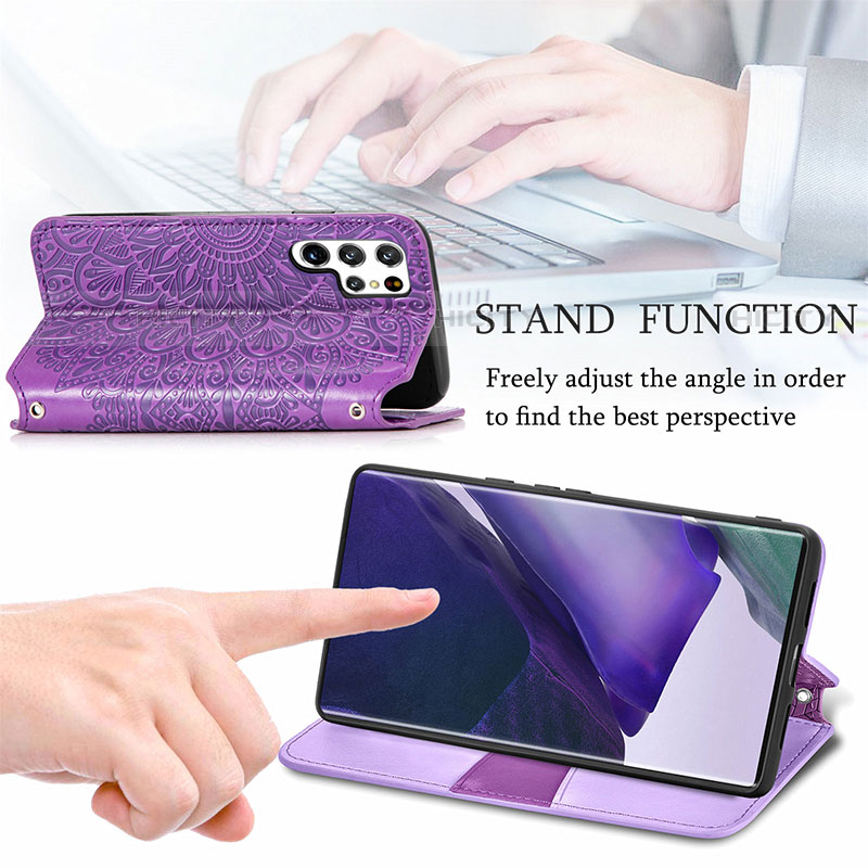 Coque Portefeuille Motif Fantaisie Livre Cuir Etui Clapet pour Samsung Galaxy S22 Ultra 5G Plus