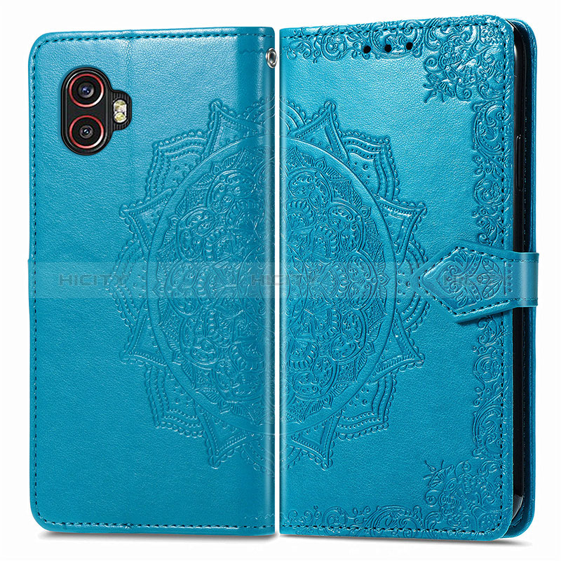 Coque Portefeuille Motif Fantaisie Livre Cuir Etui Clapet pour Samsung Galaxy XCover 6 Pro 5G Bleu Plus