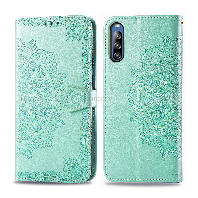 Coque Portefeuille Motif Fantaisie Livre Cuir Etui Clapet pour Sony Xperia L4 Vert Plus