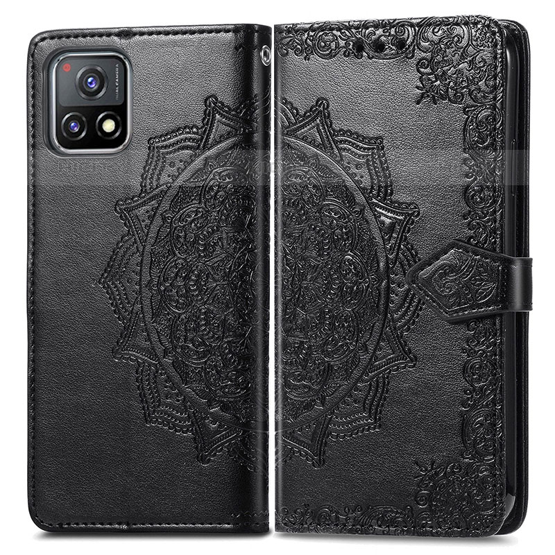 Coque Portefeuille Motif Fantaisie Livre Cuir Etui Clapet pour Vivo iQOO U3 5G Noir Plus