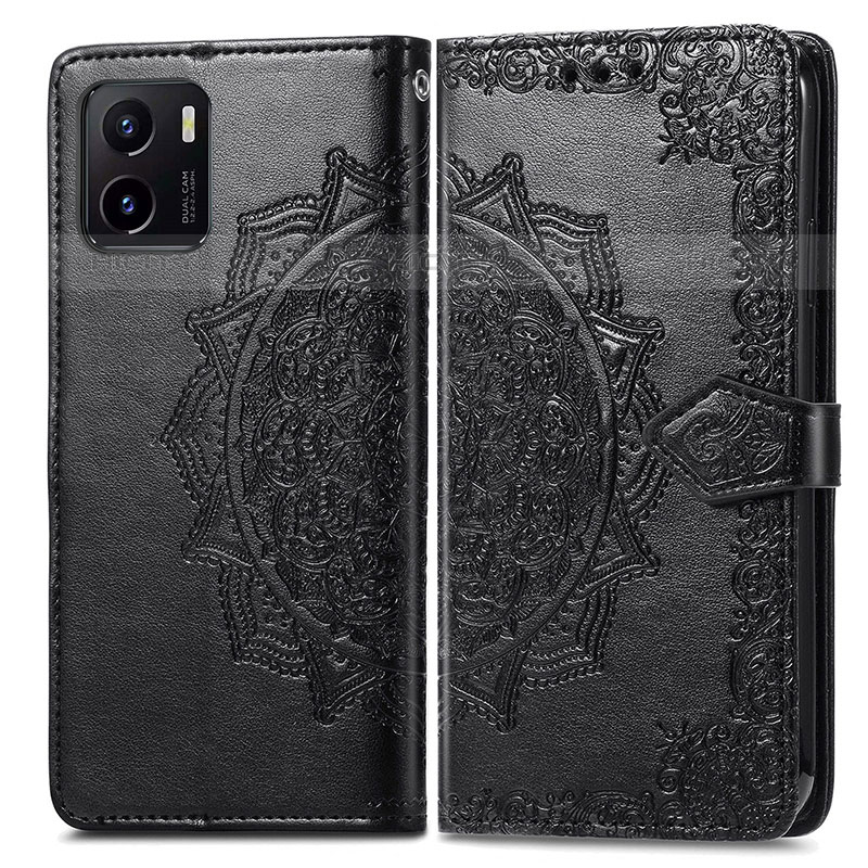 Coque Portefeuille Motif Fantaisie Livre Cuir Etui Clapet pour Vivo iQOO U5x Noir Plus