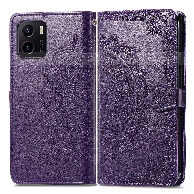 Coque Portefeuille Motif Fantaisie Livre Cuir Etui Clapet pour Vivo iQOO U5x Or Rose Plus