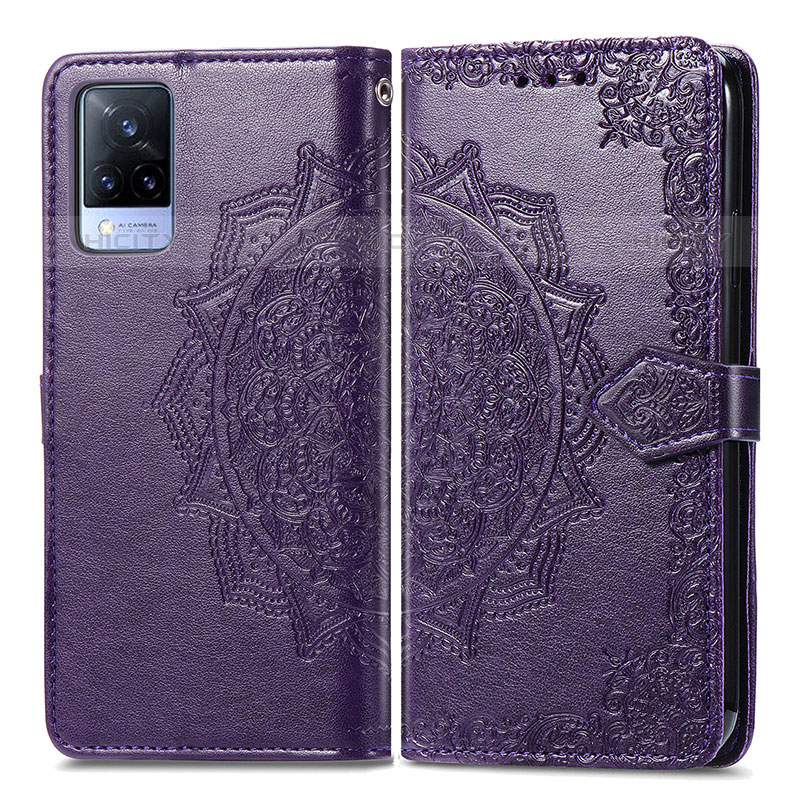 Coque Portefeuille Motif Fantaisie Livre Cuir Etui Clapet pour Vivo V21s 5G Plus