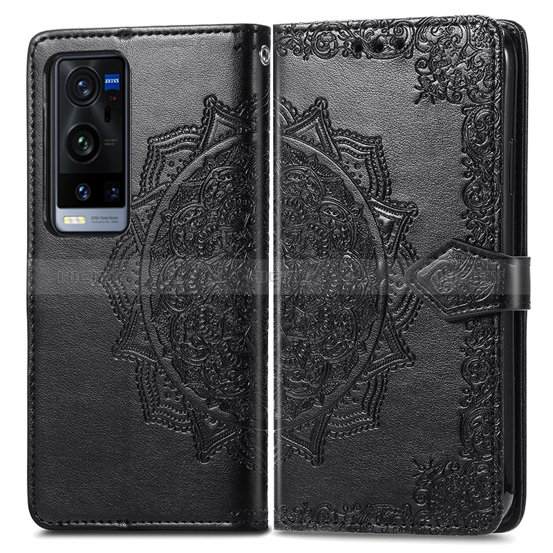 Coque Portefeuille Motif Fantaisie Livre Cuir Etui Clapet pour Vivo X60 Pro+ Plus 5G Noir Plus