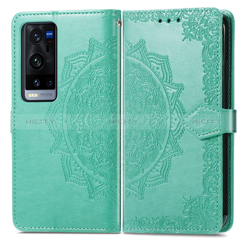 Coque Portefeuille Motif Fantaisie Livre Cuir Etui Clapet pour Vivo X60 Pro+ Plus 5G Vert Plus