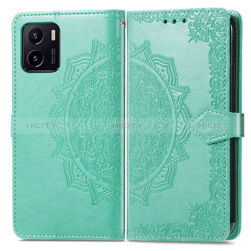 Coque Portefeuille Motif Fantaisie Livre Cuir Etui Clapet pour Vivo Y01 Vert Plus