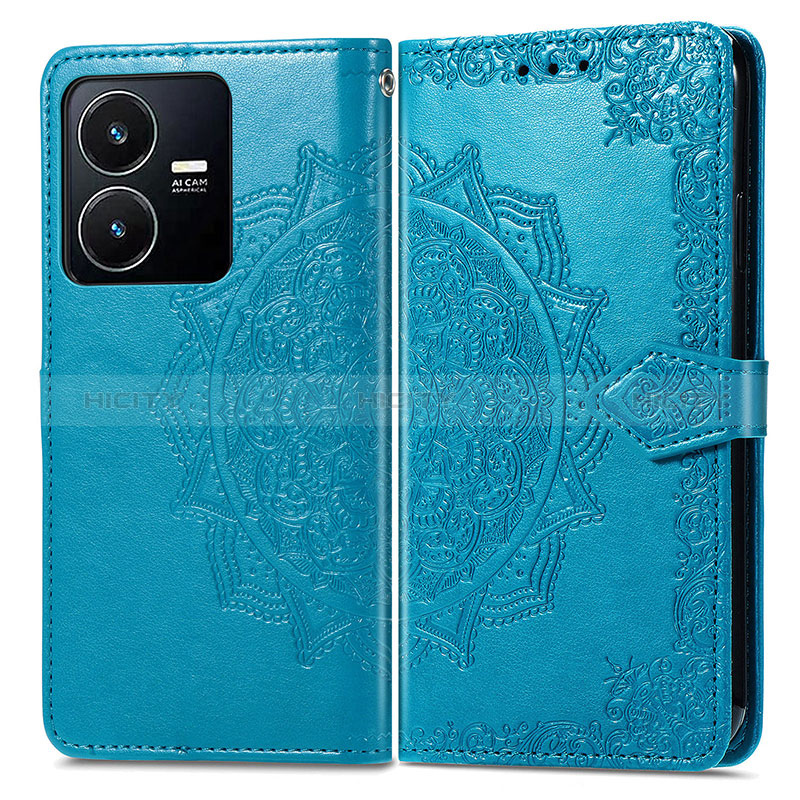 Coque Portefeuille Motif Fantaisie Livre Cuir Etui Clapet pour Vivo Y22 Plus