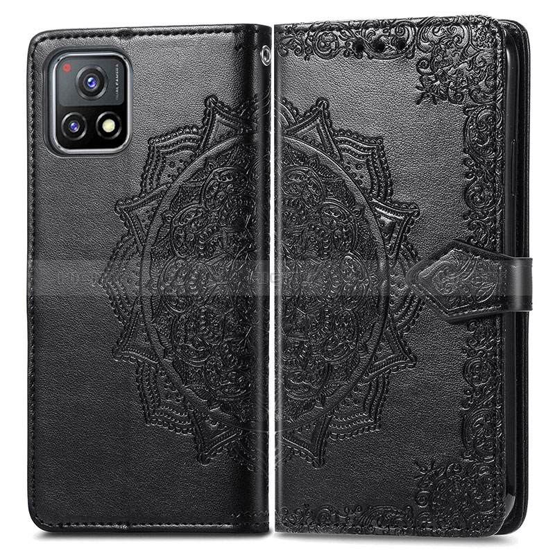 Coque Portefeuille Motif Fantaisie Livre Cuir Etui Clapet pour Vivo Y31s 5G Noir Plus