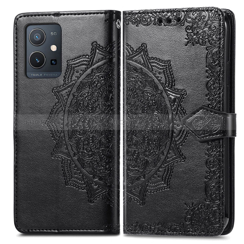 Coque Portefeuille Motif Fantaisie Livre Cuir Etui Clapet pour Vivo Y33e 5G Noir Plus