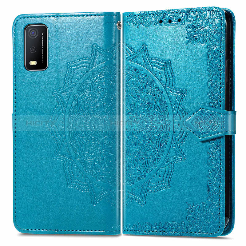 Coque Portefeuille Motif Fantaisie Livre Cuir Etui Clapet pour Vivo Y3s (2021) Bleu Plus