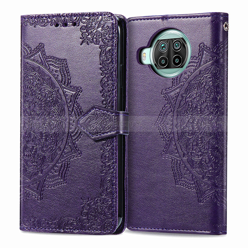 Coque Portefeuille Motif Fantaisie Livre Cuir Etui Clapet pour Xiaomi Mi 10i 5G Violet Plus