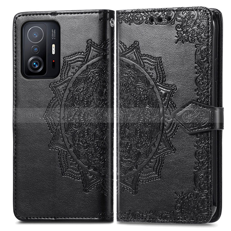 Coque Portefeuille Motif Fantaisie Livre Cuir Etui Clapet pour Xiaomi Mi 11T 5G Noir Plus