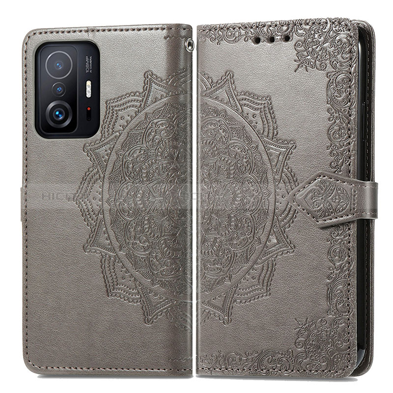 Coque Portefeuille Motif Fantaisie Livre Cuir Etui Clapet pour Xiaomi Mi 11T Pro 5G Gris Plus